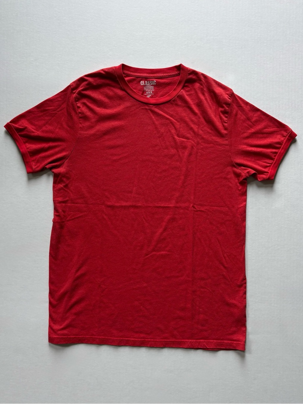 Old Navy Classic Ringer Crew T-Shirt Mens Medium Red Crew Neck
